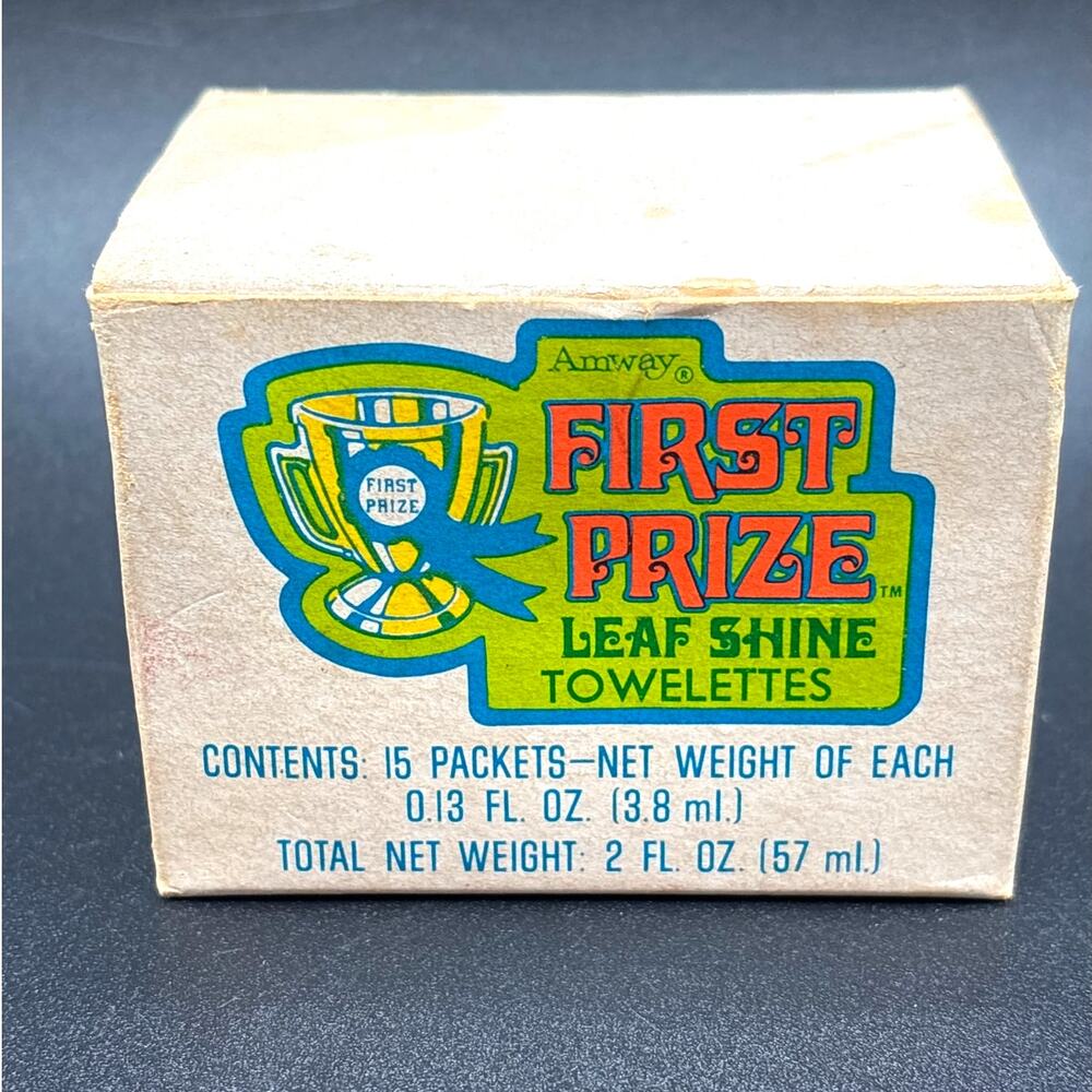1970s Amway First Prize Leaf Shine Towelettes Vintage Cleaning Wipes Retro Decor